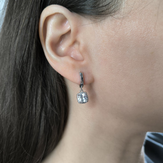 Silver earrings with cubic zirconia