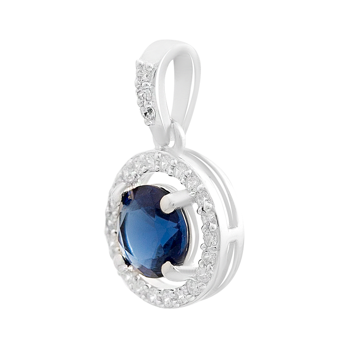 Серебряная подвеска с сапфиром nano 0.9ct