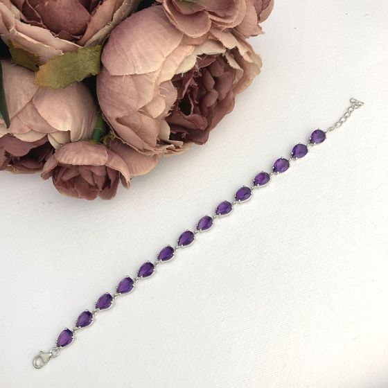 Серебряный браслет с аметистом 4.538ct