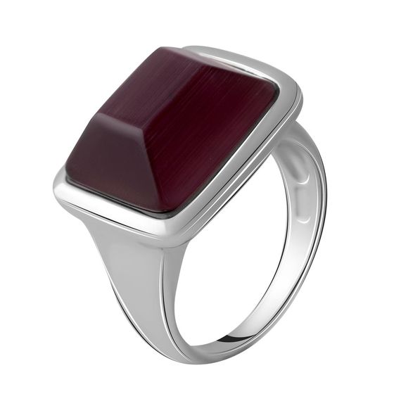 Silver cat's eye ring