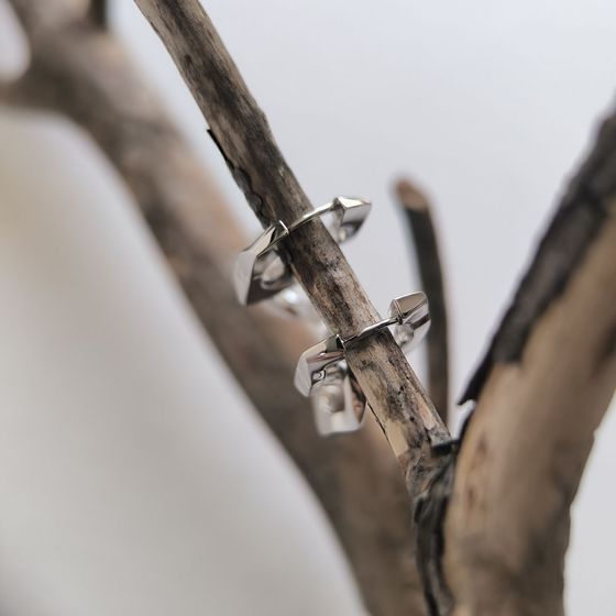 Silver earrings without stones