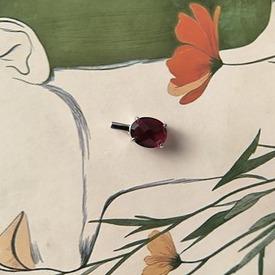 Silver pendant with nano garnet 2.188ct