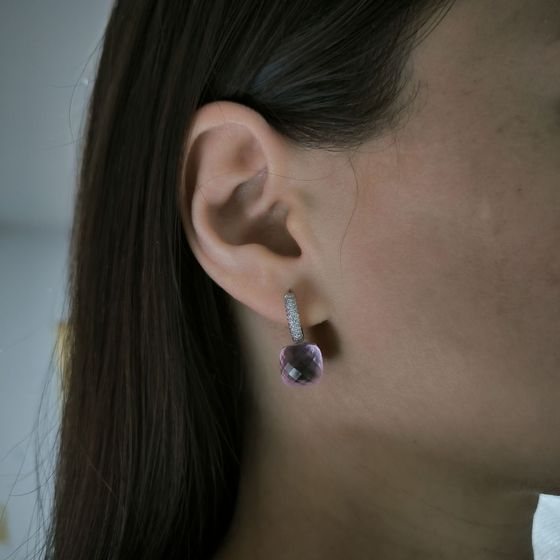 Срібні сережки з фіанітами