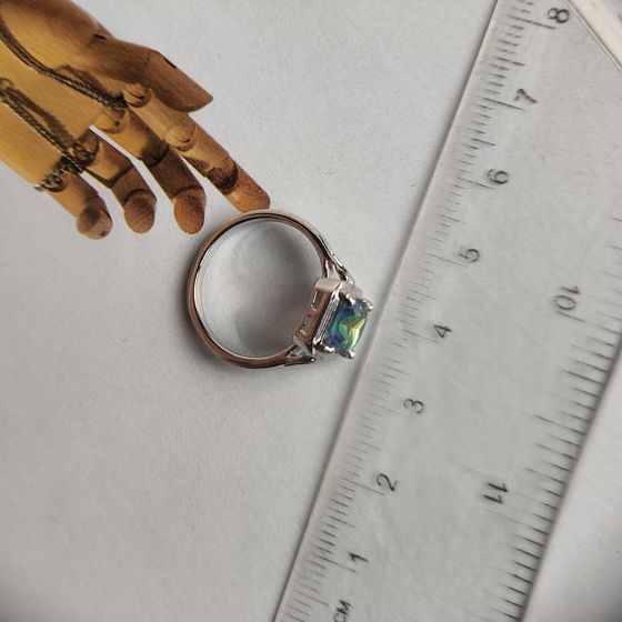 Срібна каблучка з містик топазом 1.6ct