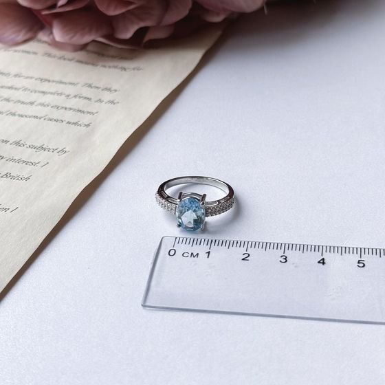 Серебряное кольцо с топазом 3.237ct