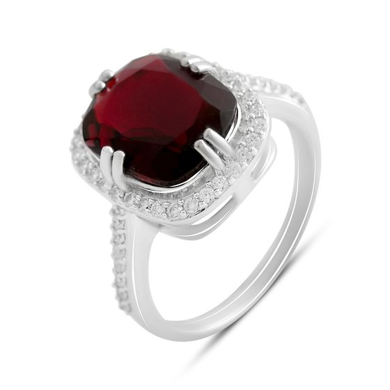 Silver ring with garnet nano 4.798ct