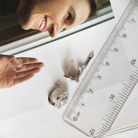 Серебряные серьги с фианитами