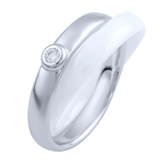 Silver ring with ceramics