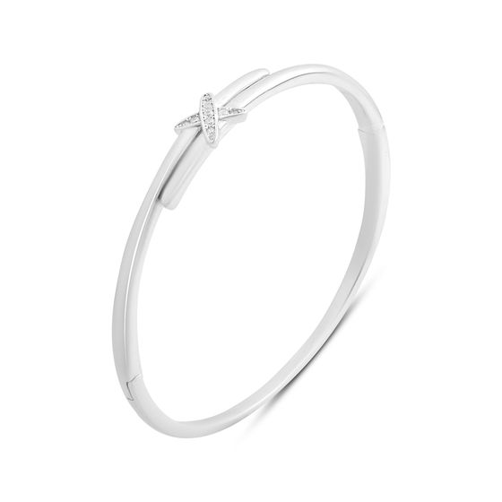 Silver bracelet with phianites