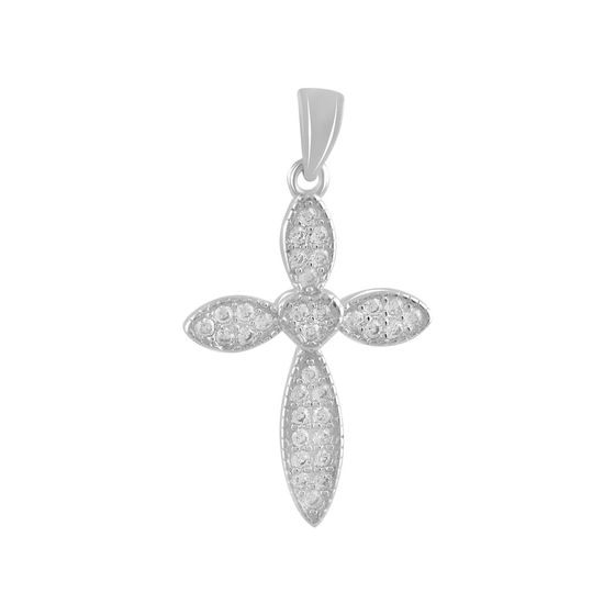 Silver cross with phianites