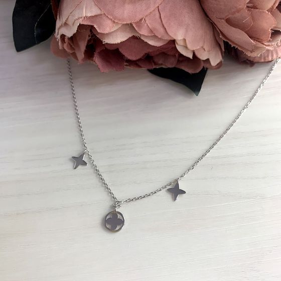 Silver necklace without stones