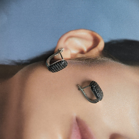 Silver earrings with Phianites