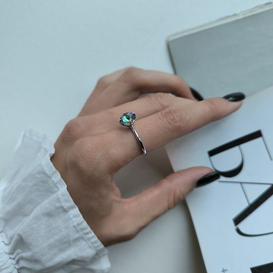 Срібна каблучка з містик топазом 1.95ct