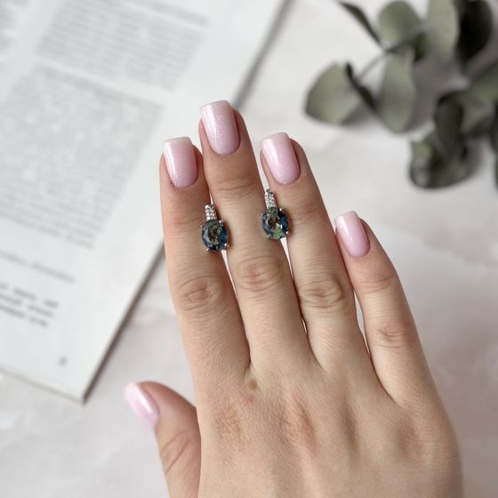 Срібні сережки з містичним топазом 3,817 карата