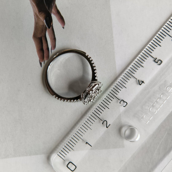Silver ring with cubic zirconia