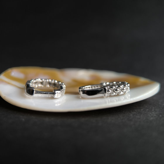 Silver earrings without stones
