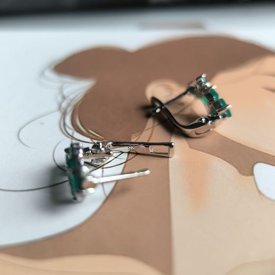 Срібні сережки з агатом 1.295ct