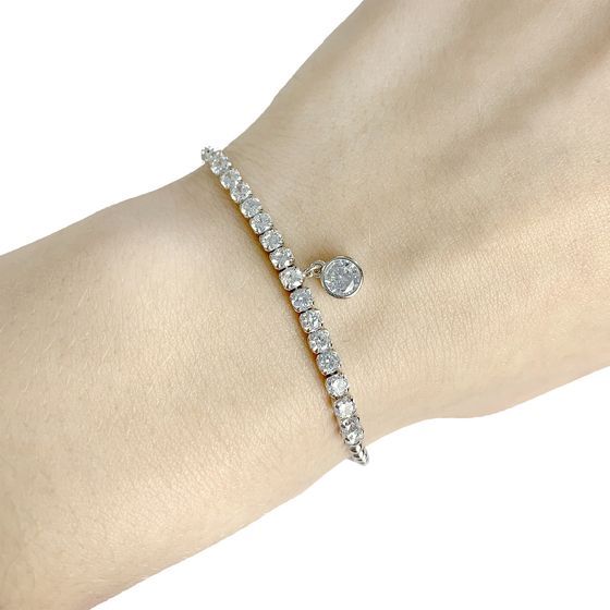 Silver bracelet with phianites