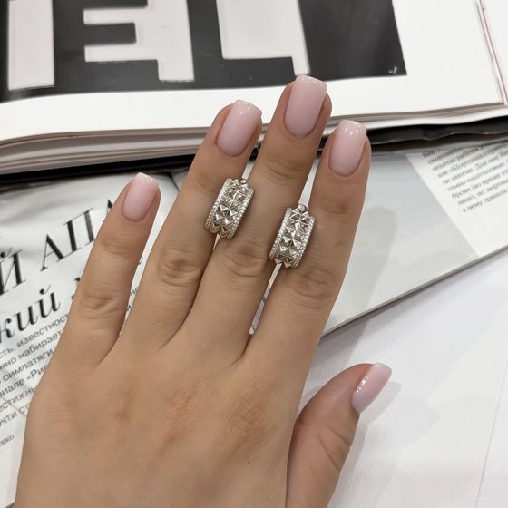 Silver Earrings with Fianites