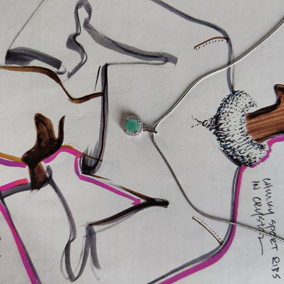 Срібна підвіска із смарагдом 0,666 карата