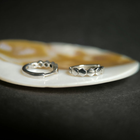 Silver earrings without stones