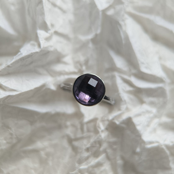 Silver ring with cubic zirconia