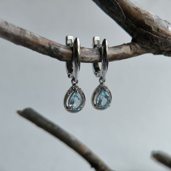 Срібні сережки з топазом 1.777ct