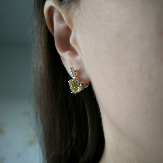 Silver Earrings with Citrine (nano)