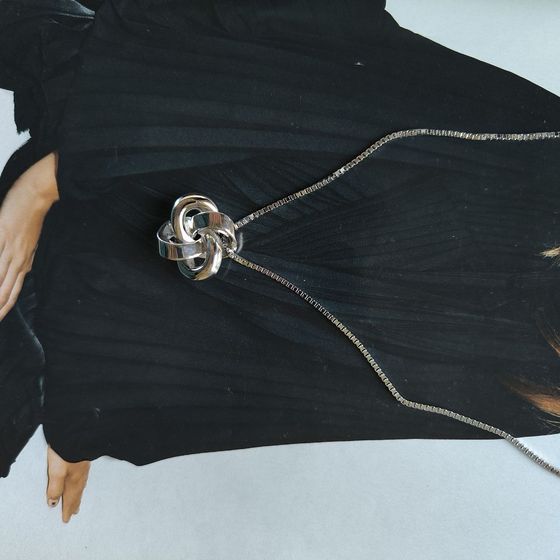 Silver necklace without stones