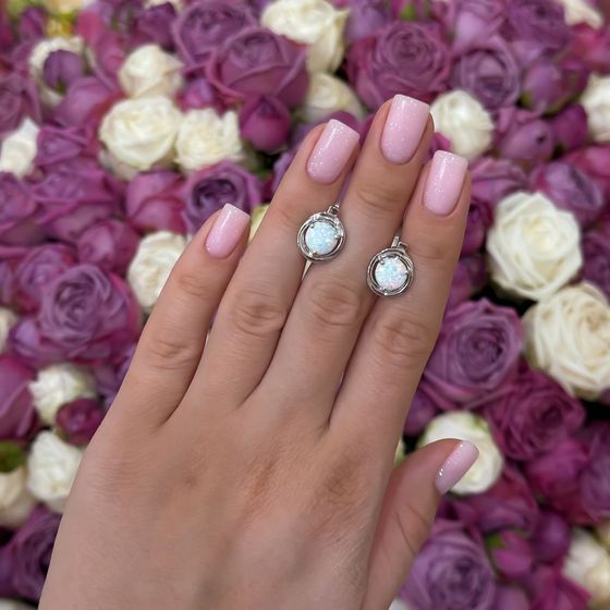 Silver earrings with opal 1.567ct