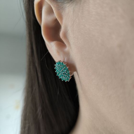 Срібні сережки з агатом 1.86ct