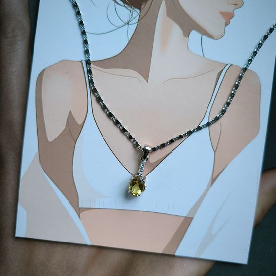 Срібна підвіска з цитрином nano