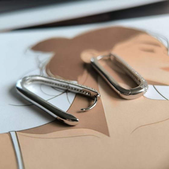 Срібні сережки з фіанітами