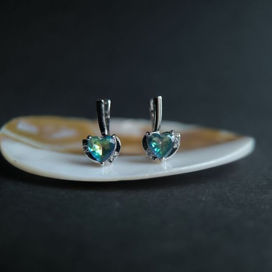 Срібні сережки з містик топазом 3.951ct