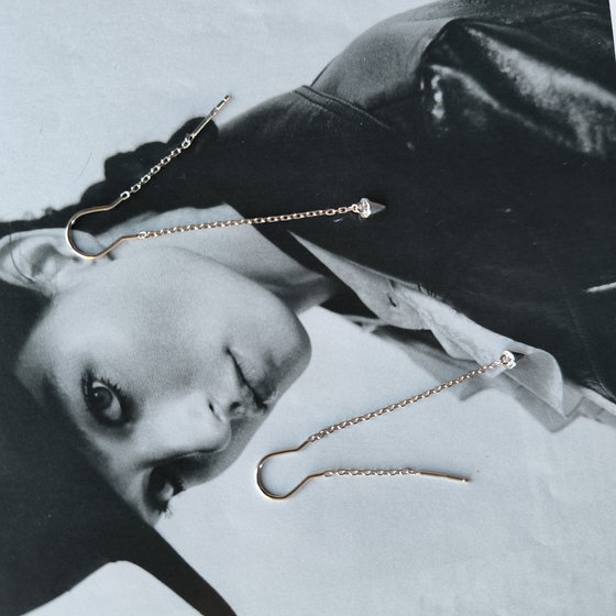 Silver earrings without stones