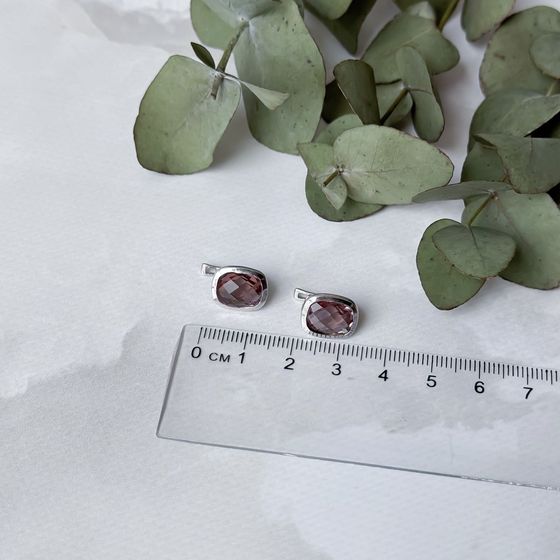 Серебряные серьги с султанитом 5.64ct
