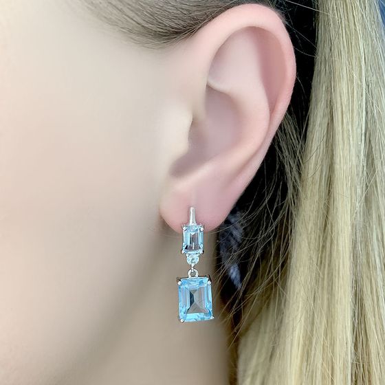 Серебряные серьги с топазом 10.706ct