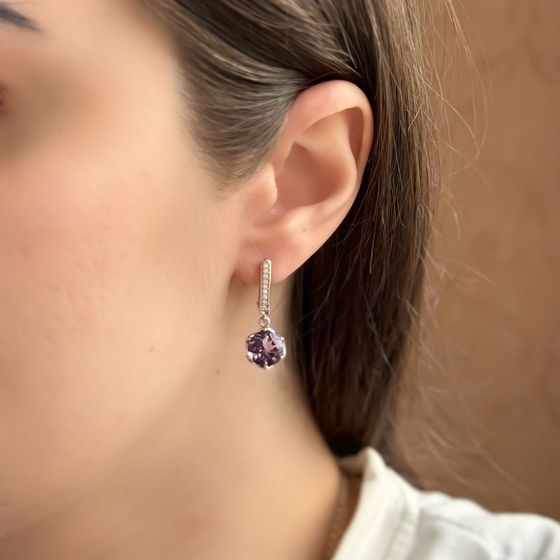 Silver earrings with amethyst 5.279ct