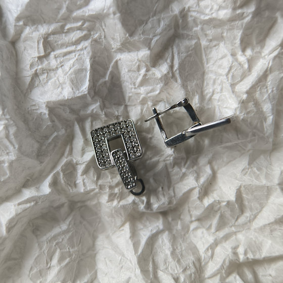 Silver earrings with cubic zirconia