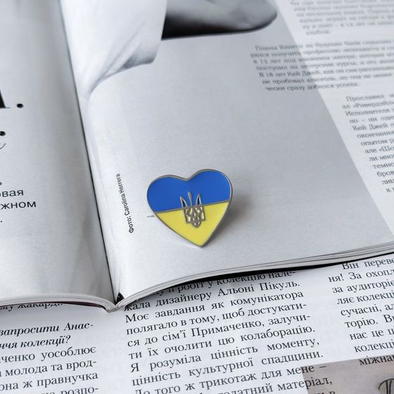 Срібна брошка з емаллю