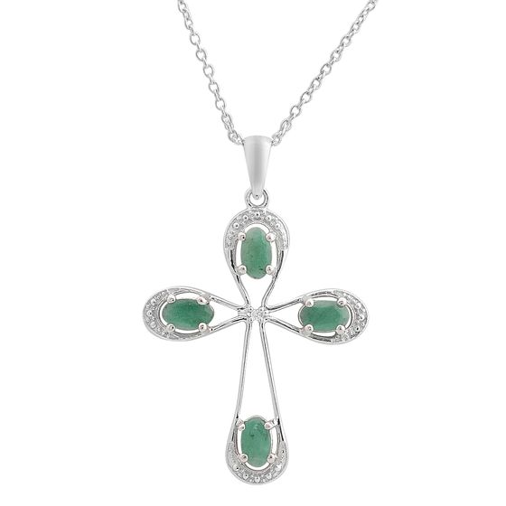 Срібне кольє зі смарагдом 0.879ct