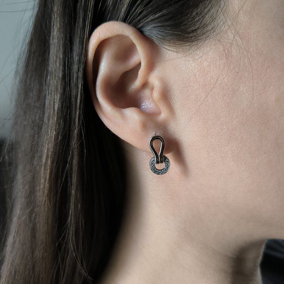 Silver earrings with cubic zirconia
