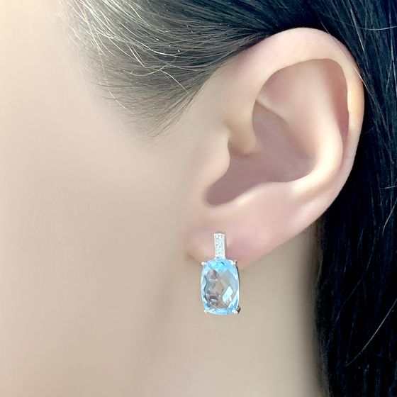 Серебряные серьги с топазом 8.867ct