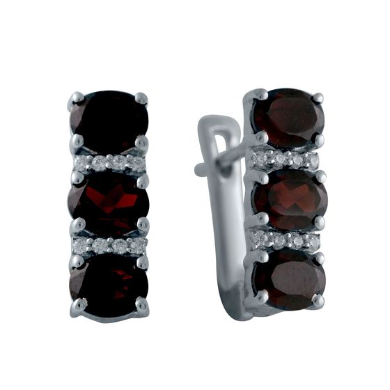 Серебряные серьги с гранатом 2.322ct