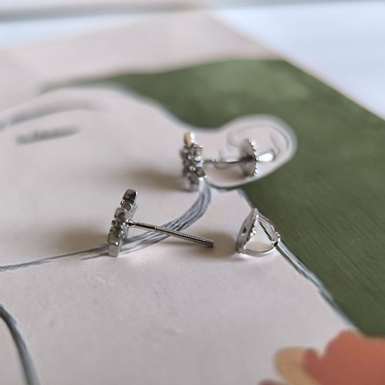 Silver Earrings with Fianites