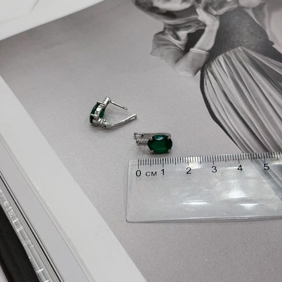 Серебряные серьги с агатом 4.805ct