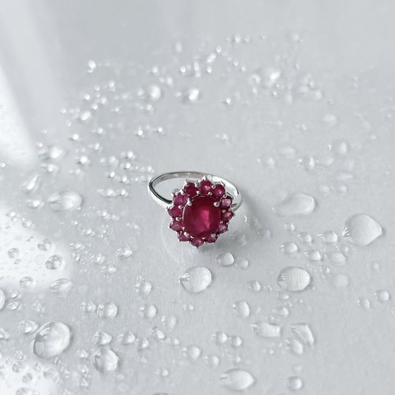 Срібна каблучка з рубіном 5,388 карата