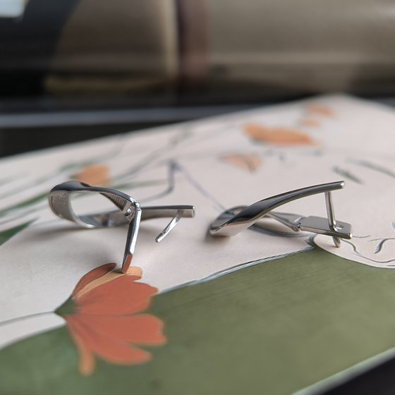 Silver earrings without stones