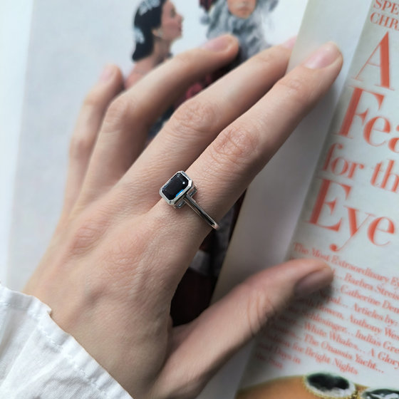 Срібне кільце з сапфіром nano 1.488ct