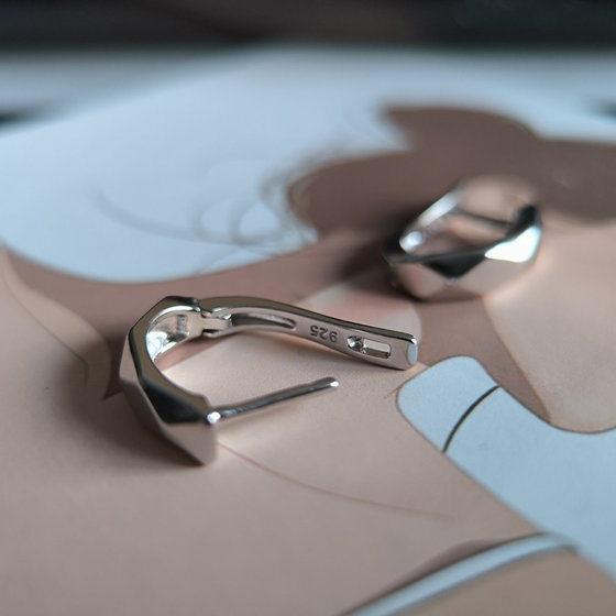 Silver earrings without stones